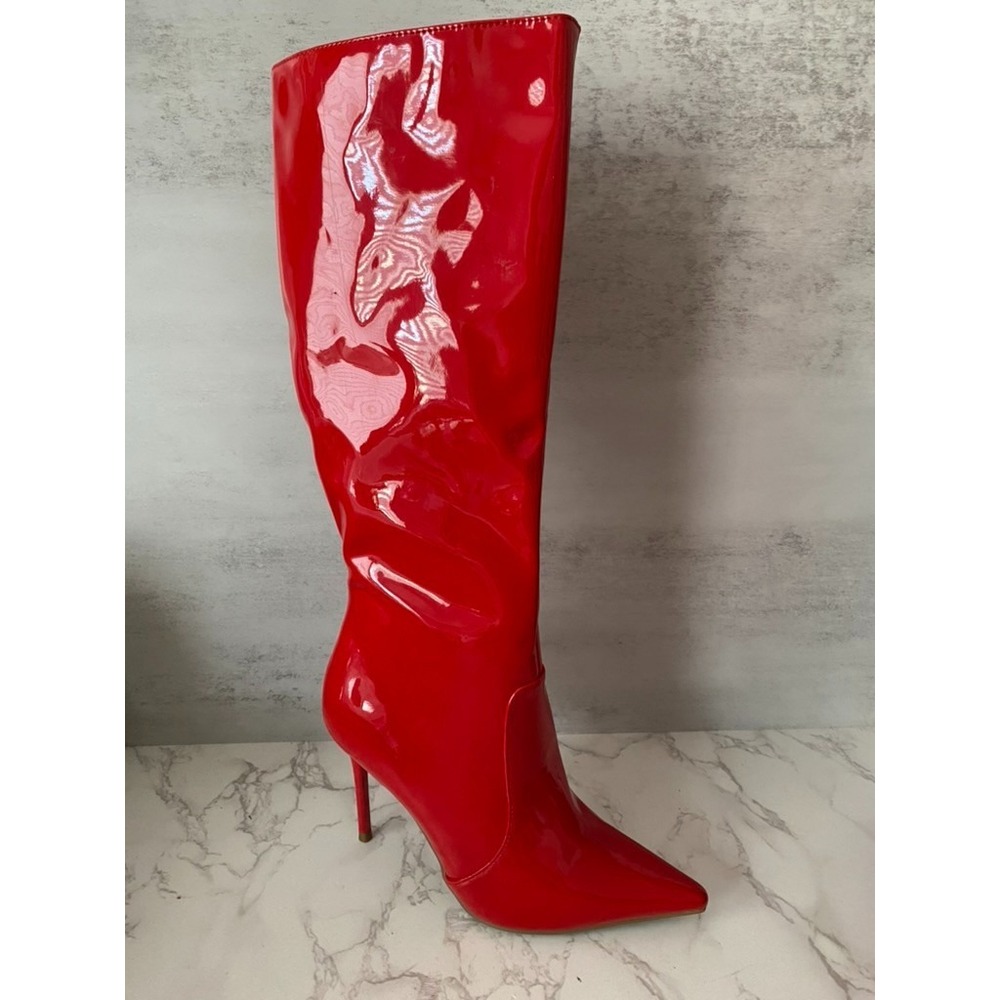 Tall Boots Sz 5.5 Red Stiletto Cosplay Superhero woman Halloween Sexy Vampire